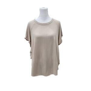 Lavender Field Women's Relaxed Fit Side Tie Neutral Boho Top Size Large